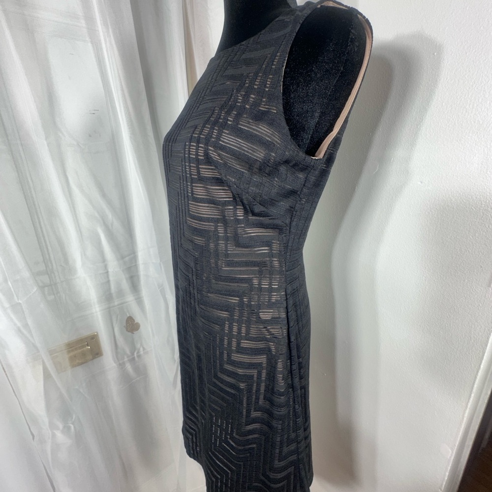 American Living Black Sheer Chevron Dress - Picture 4 of 6